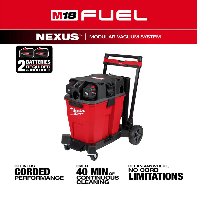 Milwaukee M18 FUEL 12 Gallon Cordless Wet/Dry Shop Vac Kit 0930-22HD